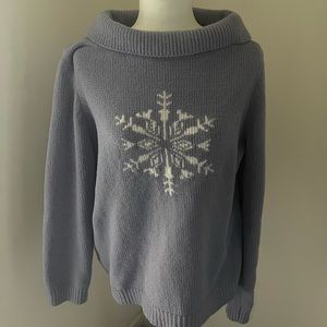 Purple Turtleneck Sweater with Snowflake